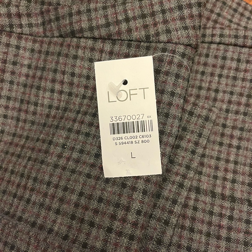 NWT Loft Kick Crop Pants In Plaid - Picture 5 of 9